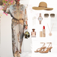 Printed Zipper Top & Wide-Leg Pants 2-Piece Set