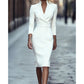 🌸Hot Sale 50% OFF💖Elegant Stand Collar V-Neck Bodycon Dress