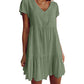 Women's V-Neck Tiered Ruffle Dress