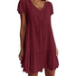 Women's V-Neck Tiered Ruffle Dress