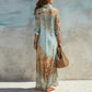 👗 LIMITED-TIME 50% OFF! ✨ Elegant Retro Print Maxi Dress – V-Neck Button-Down, Flowy Silhouette, Boho Chic 🌸
