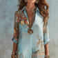 👗 LIMITED-TIME 50% OFF! ✨ Elegant Retro Print Maxi Dress – V-Neck Button-Down, Flowy Silhouette, Boho Chic 🌸