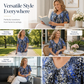 Women V Neck Leopard Print Short Sleeve T-Shirt Pleated Tunic Top