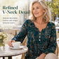 Women's Elegant V-Neck Button Top