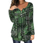 Women's Elegant V-Neck Button Top