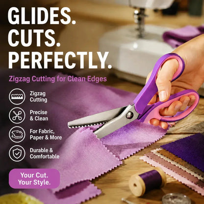 Premium Stainless Steel Pinking Shears – Soft-Grip Zigzag Scissors