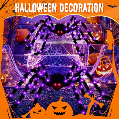 🕷️🕸️Hairy Spider with Large Web Halloween Outdoor Decoration🎃
