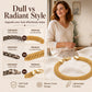 14K gold-plated bracelet in a wide woven mesh design