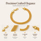 14K gold-plated bracelet in a wide woven mesh design