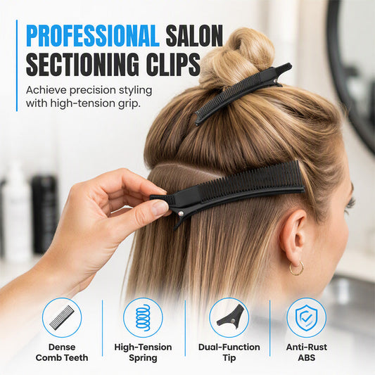 Professional Hair Sectioning Clips with Comb Teeth