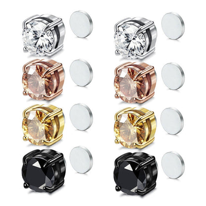 No Piercing Needed Magnetic Zirconia Stud Earrings