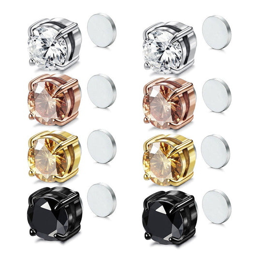 No Piercing Needed Magnetic Zirconia Stud Earrings