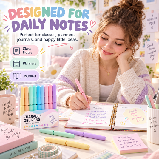 9 Colors Erasable Gel Pen Set