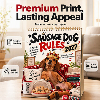 2027 Playful Dachshund Wall Calendar