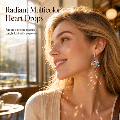 ❤️ 50% OFF – Retro Multicolor Heart Drop Earrings