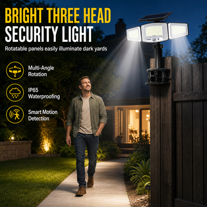 Solar 3-Head Motion Sensor Light