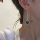 💙 Blue Heart Gemstone Threader Earrings – Ideal Gift