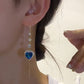 💙 Blue Heart Gemstone Threader Earrings – Ideal Gift