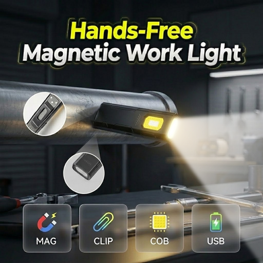 Hands-Free Magnetic Work Light with Clip