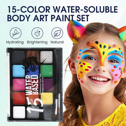 15-Color Water-Soluble Body Art Paint Set