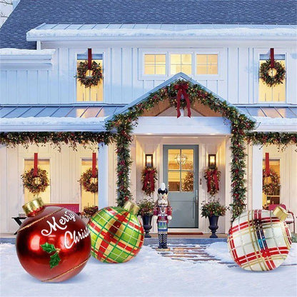 25.6-Inch Inflatable Christmas Ornament Ball – Outdoor PVC Holiday Decor