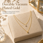 Double-Layer A–Z Initial Necklace with Rhinestone Accent