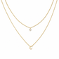 Double-Layer A–Z Initial Necklace with Rhinestone Accent
