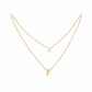 Double-Layer A–Z Initial Necklace with Rhinestone Accent