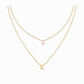 Double-Layer A–Z Initial Necklace with Rhinestone Accent