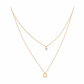 Double-Layer A–Z Initial Necklace with Rhinestone Accent