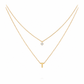 Double-Layer A–Z Initial Necklace with Rhinestone Accent