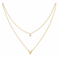 Double-Layer A–Z Initial Necklace with Rhinestone Accent