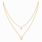 Double-Layer A–Z Initial Necklace with Rhinestone Accent