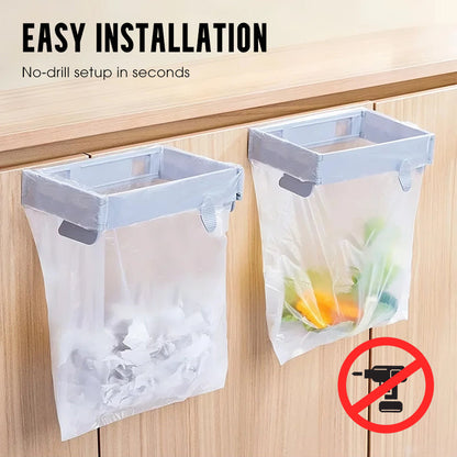 No-Drill Foldable Wall-Mounted Trash Bag Holder