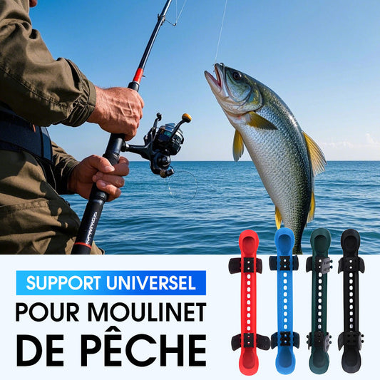 Universal Fishing Reel Holder with Protective Strap
