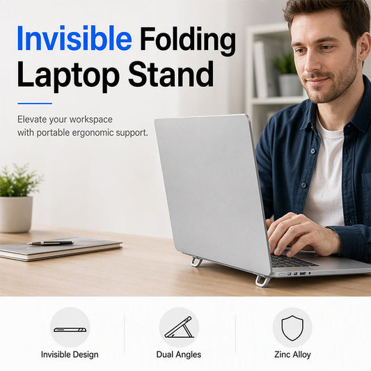 Slim Foldable Adhesive Laptop Stand – Adjustable Design