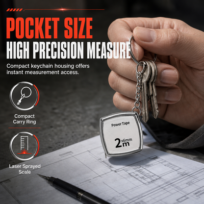 Mini 2 m Stainless Steel Tape Measure Keychain