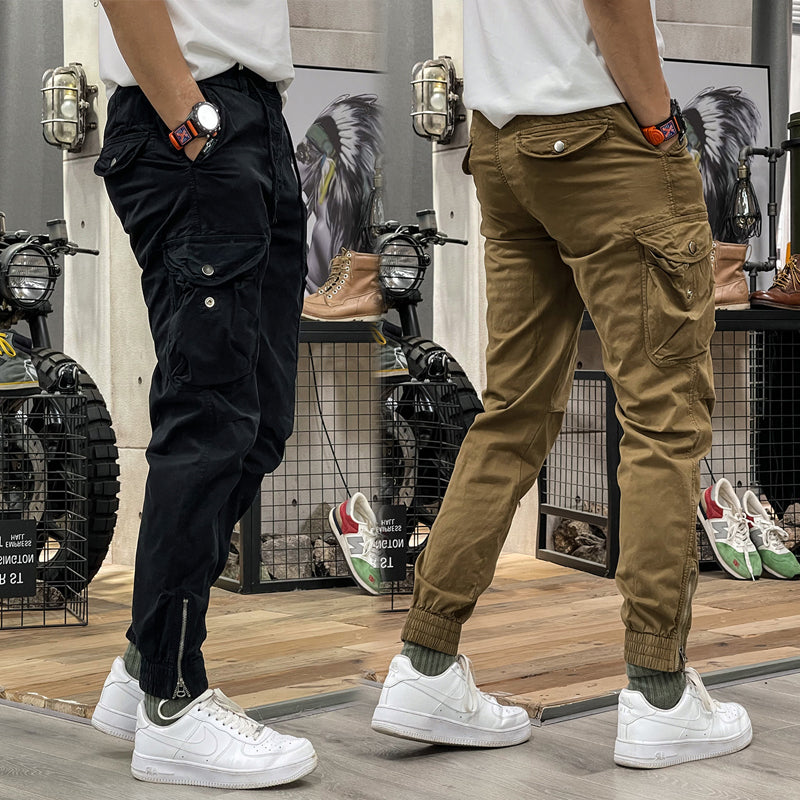 Men's Multi-Pockets Drawstring Elastic Waist Cargo Pants – moonighty