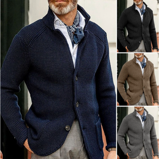 Men'S Long Sleeve Thickening Cardigan Warm Casual Jacket